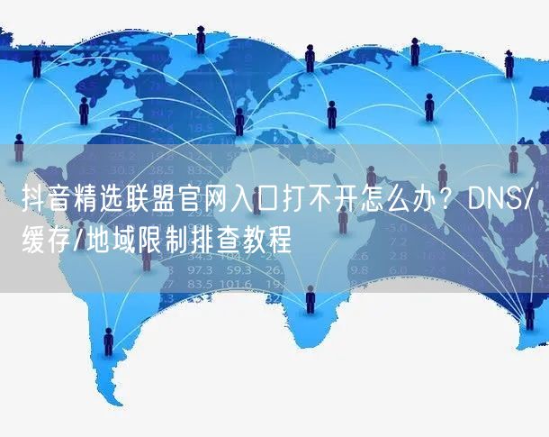 抖音精选联盟官网入口打不开怎么办？DNS