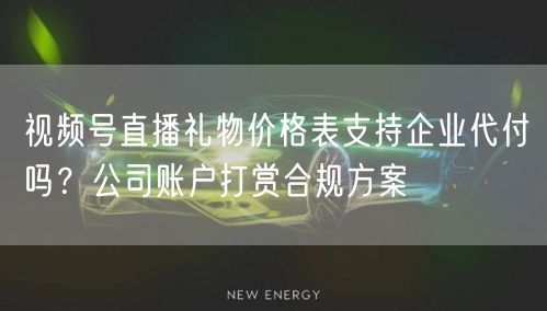 视频号直播礼物价格表支持企业代付吗？公司